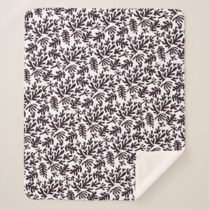 Boho Matisse botanische Formen Muster Schwarz Grau Sherpadecke