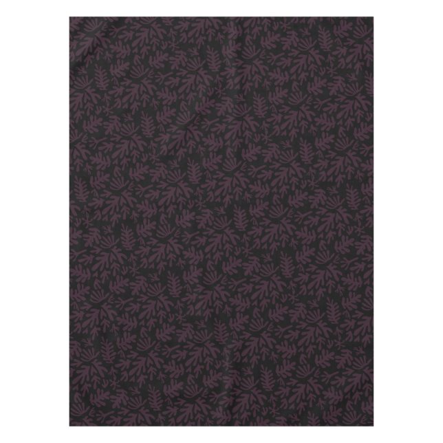 Boho Matisse botanische Formen Muster Schwarz Grau Tischdecke (Vorderseite)