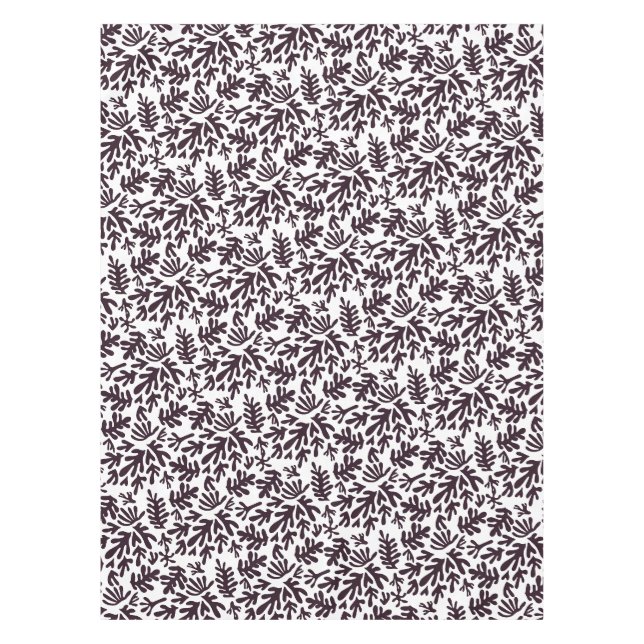 Boho Matisse botanische Formen Muster Schwarz Grau Tischdecke (Vorderseite)