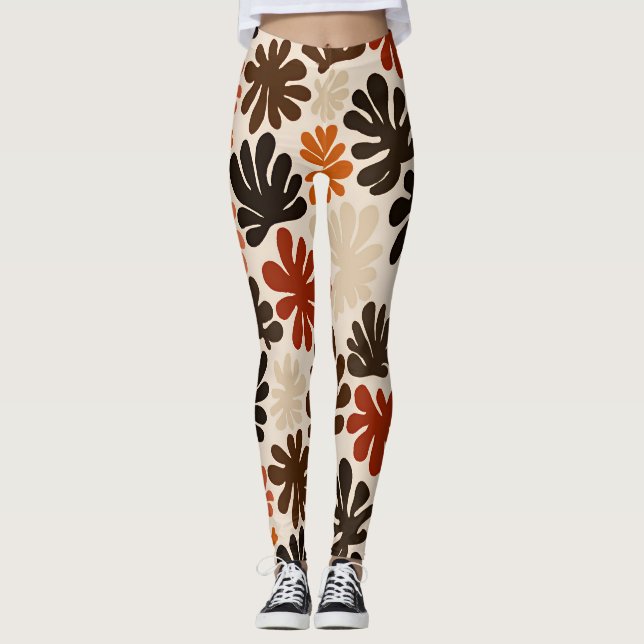 Boho Matisse Flower Pattern  Leggings (Vorderseite)