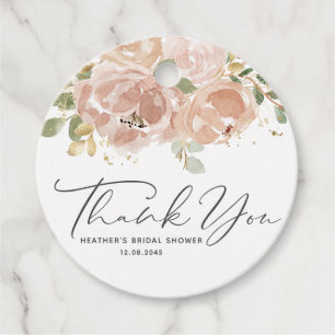 Boho Mauve Peach Blume Brautparty Vielen Dank Geschenkanhänger