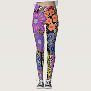 Boho Maximalist Floral Design Leggings