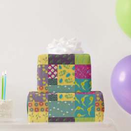 Boho Maximalist Patchwork Quilt Hübsch Floral Geschenkpapier