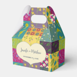 Boho Maximalist Patchwork Quilt Wedding Geschenkschachtel
