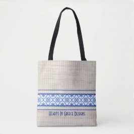 Boho Mediterranean Tile Blue White Personalisiert