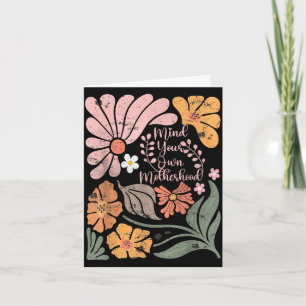 Boho-Mentalität eigene Mutterschaft Retro-Blumen M Karte