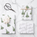 Boho Merry Christmas Watercolor Tree Geschenkpapier Set<br><div class="desc">Einfache und wunderschöne Geschenkverpackung mit einem Aquarellweih-Weihnachtsbaum mit Frohen Weihnachten in einem eleganten Kalligraphie-Schriftart geschrieben.</div>
