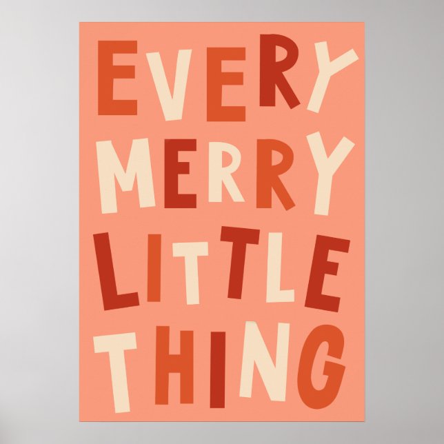 Boho Merry Little Dings Kinder Weihnachten Kunst d Poster (Vorne)