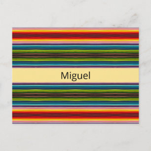 Boho Mexikanische Serape Streifen Benutzerdefinier Postkarte