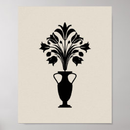 Boho Mid Century Flower Pot Poster
