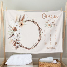Boho Milestone Blanket Girl - Month Blanket Person