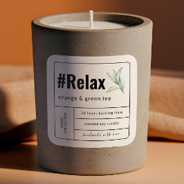 Boho Milky Kraft Beige Botanic Paper Candle Labels Quadratischer Aufkleber