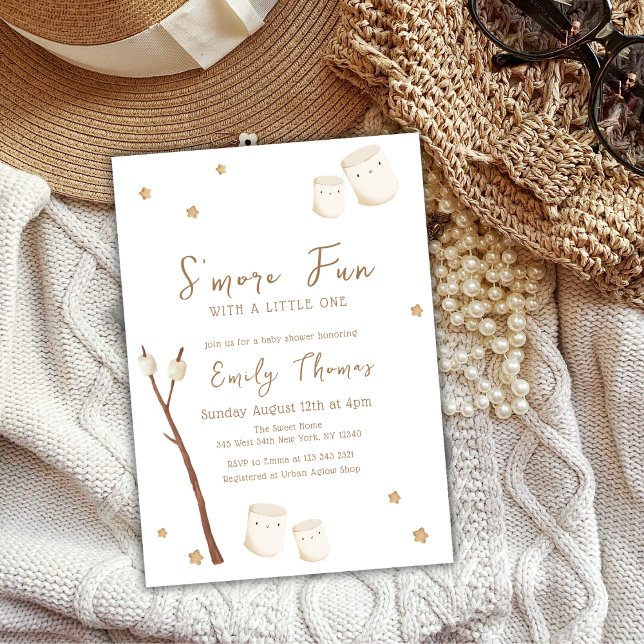 Boho Mimimalist S'more Fun Stars Baby Dusche Einladung (Boho Mimimalist S'more Fun Stars Baby Shower Invitation)