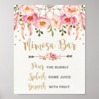 Boho Mimosa Bar Pink Gold Brautparty