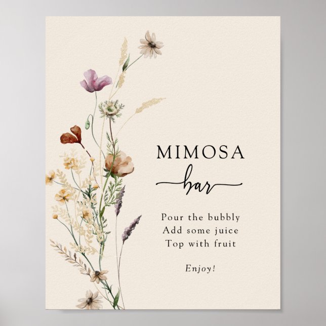 Boho Mimosa Bar Poster (Vorne)
