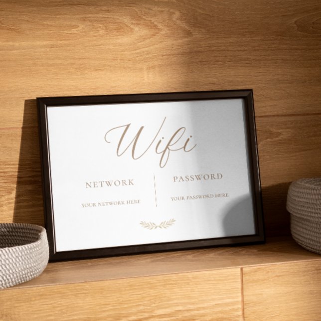 Boho Minimal Calligrafy Wifi Password Sign Fotodruck (Von Creator hochgeladen)