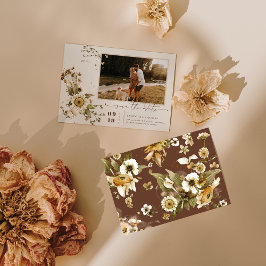 Boho Minimal Herbst Wildblume Foto Save the Date