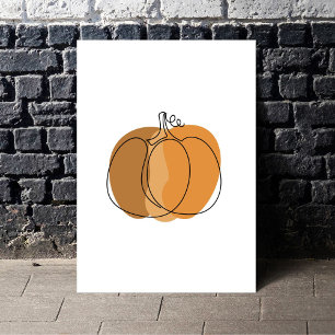 Boho Minimal Kürbis Herbst Poster