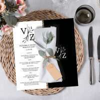 Boho Minimal Leaf Monogram Wedding