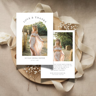 Boho-Minimal-Liebe- und Dankes-Junggesellinnen-Abs Dankeskarte