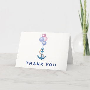 Boho Minimal Nautical Anchor Balloon Babydusche Dankeskarte