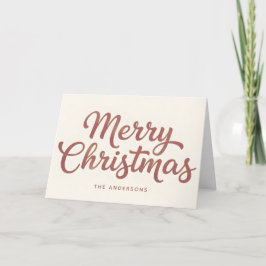 Boho Minimal Script Merry Christmas Feiertagskarte