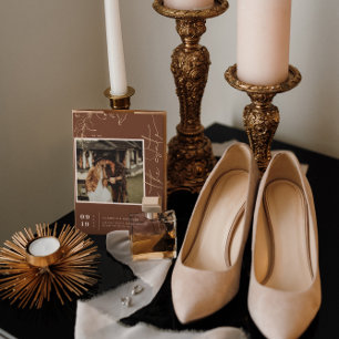 Boho Minimal Terracotta Foto Save the Date