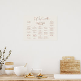 Boho Minimal Wedding Alphabetitical Seating Chart Poster