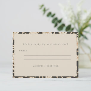 Boho-Minimalist Botanical Schwarz und Elfenbein Ho RSVP Karte