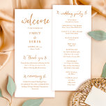 Boho Minimalist Burnt Orange Floral Wedding Menu Menükarte<br><div class="desc">Add elegance to your bohemian wedding with our "Elegant Boho Orange Flowers Wedding Menu." This menu design,  featuring dried florals and calligraphy,  is perfect for a minimalist fall wedding celebration. Should you need any assistance,  please don't hesitate to reach out.</div>
