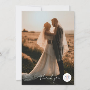 Boho-Minimalist Frühlings-Blumenhochzeit Dankeskarte