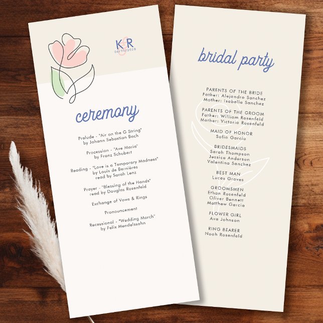 Boho-Minimalist Frühlings-Blumenhochzeit Programm (Von Creator hochgeladen)