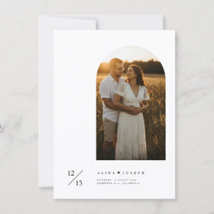 Boho-Minimalist-Hochzeitsbogen-Foto-Hochzeit Einladung