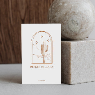 Boho-Minimalist-Kaktus-Linienkunst-Logo-Terrakotta Visitenkarte