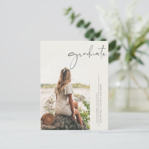 Boho-Minimalist-Kalligrafie-Bogen-Foto-Abschluss Einladungspostkarte