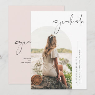 Boho-Minimalist-Kalligrafie-Bogenfoto-Abschluss Einladung
