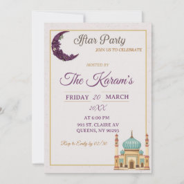 Boho-Minimalist-Moschee-Ramadan-Iftar-Party Einladung
