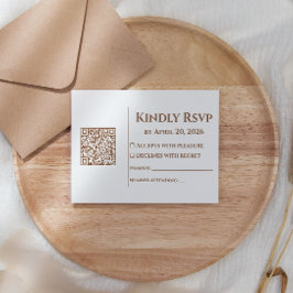 Boho-Minimalist-QR-Code-Hochzeit RSVP Karte