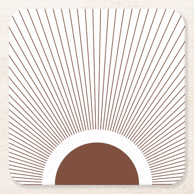 Boho Minimalist Sun Rechteckiger Pappuntersetzer (Vorderseite)