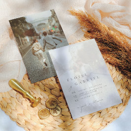 Boho Minimalisti 2 Fotos Invitación de Boda Einladung