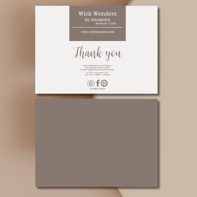 Boho Minimalistic Candle Making Dankeskarte (Von Creator hochgeladen)