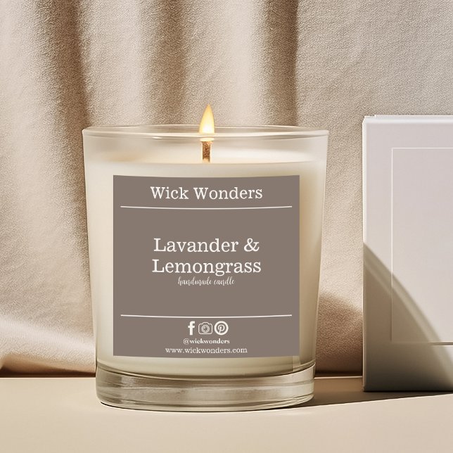 Boho Minimalistic Candle Making Label Quadratischer Aufkleber (Von Creator hochgeladen)