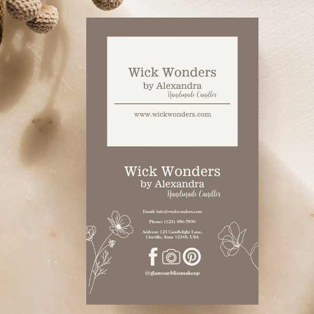 Boho Minimalistic Candle Making Visitenkarte (Von Creator hochgeladen)