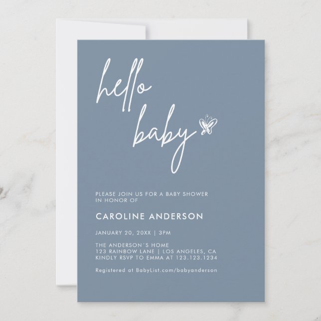 Boho Minimalistisch Baby Duwer Gender Neutral Einladung (Vorderseite)