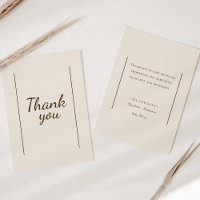 Boho Minimalistisch Beige Babydusche Danke Karte