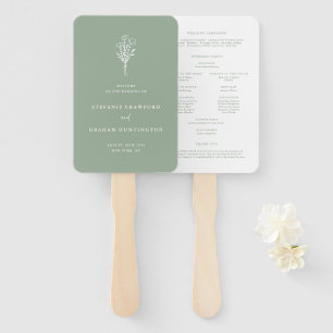 Boho Minimalistisch Botanicals Sage Green Programm Fächer