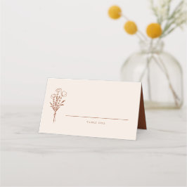Boho Minimalistisch Botanicals Terracotta Hochzeit Platzkarte
