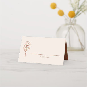 Boho Minimalistisch Botanicals Terracotta Hochzeit Platzkarte