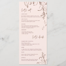 Boho Minimalistisch Botanicals Terracotta Wedding  Menükarte
