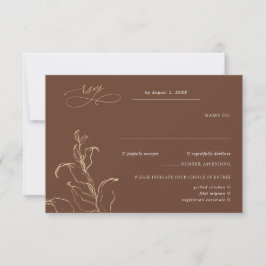 Boho Minimalistisch Botanicals Terracotta Wedding  RSVP Karte